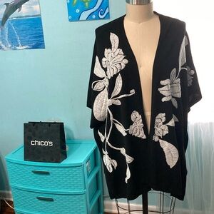 Chico’s Embroidered Ruana